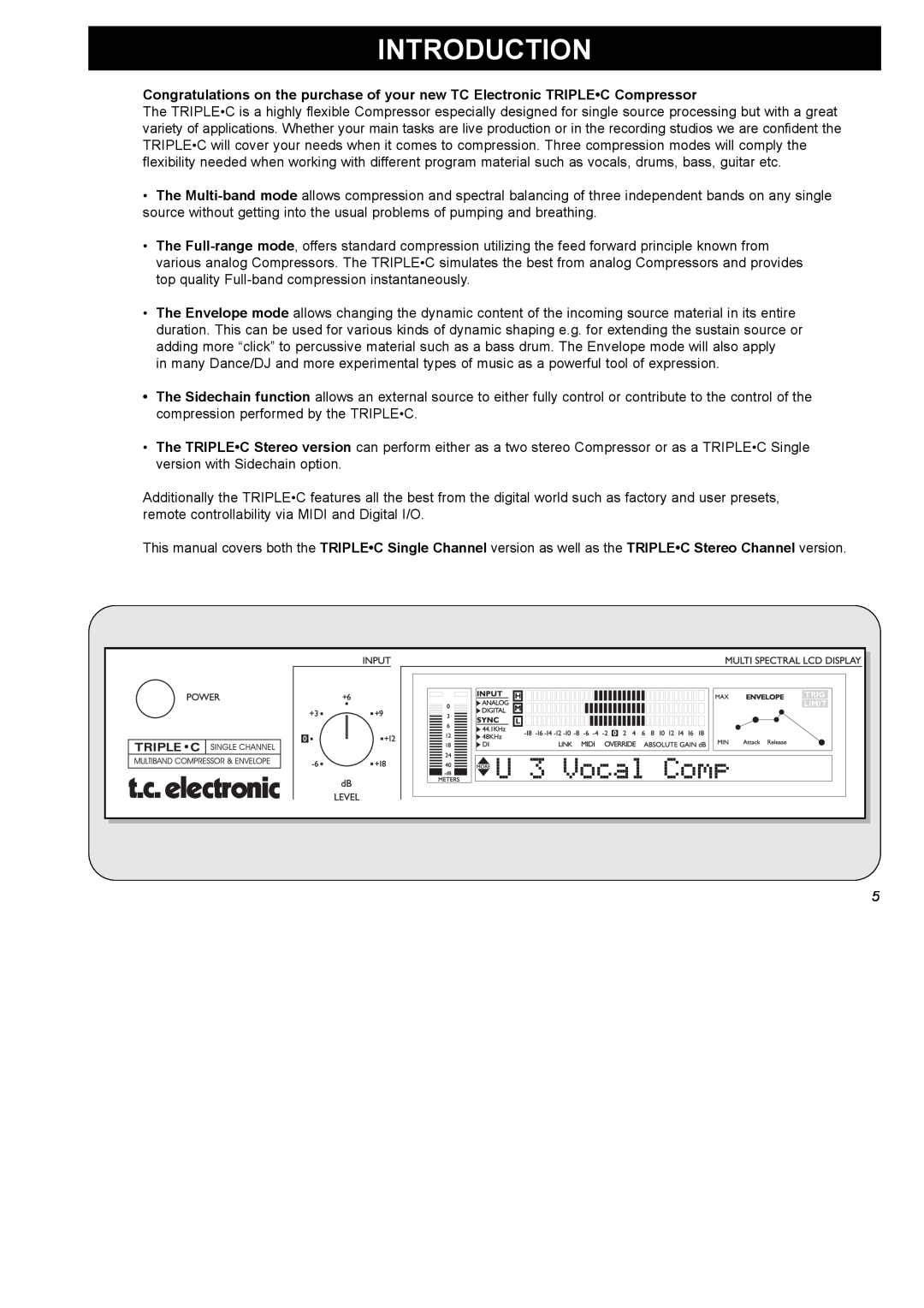 TC electronic SDN BHD SDN BHD user manual Introduction 