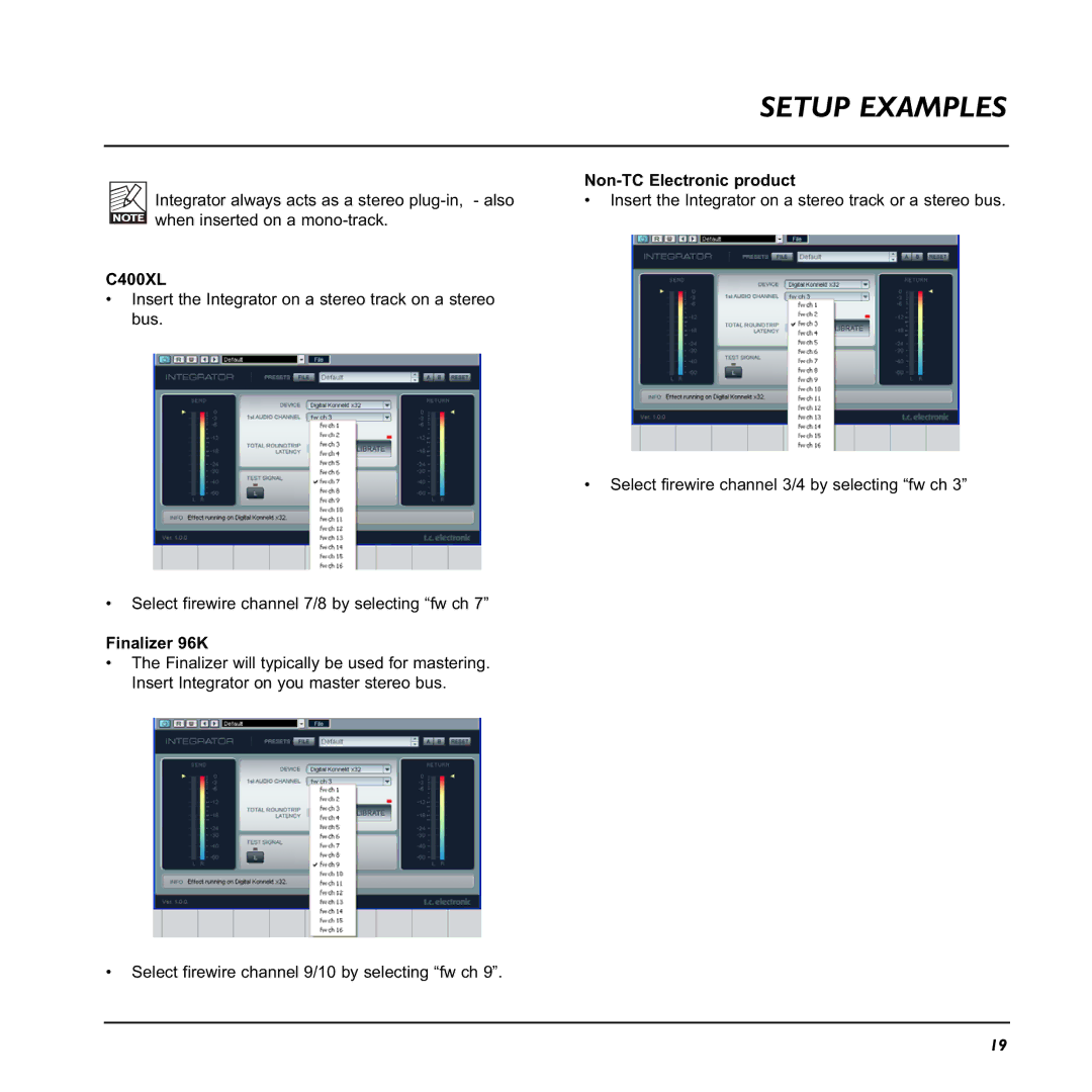 TC electronic SDN BHD x32 user manual C400XL, Non-TC Electronic product, Finalizer 96K 