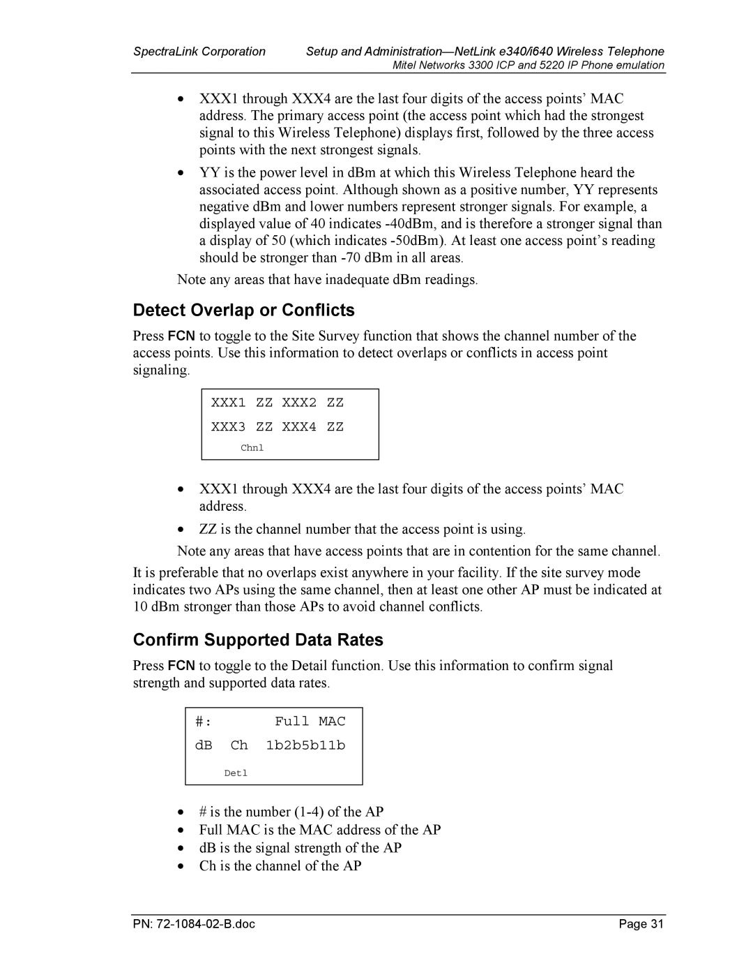 TDK 3300 ICP manual Detect Overlap or Conflicts, Confirm Supported Data Rates 