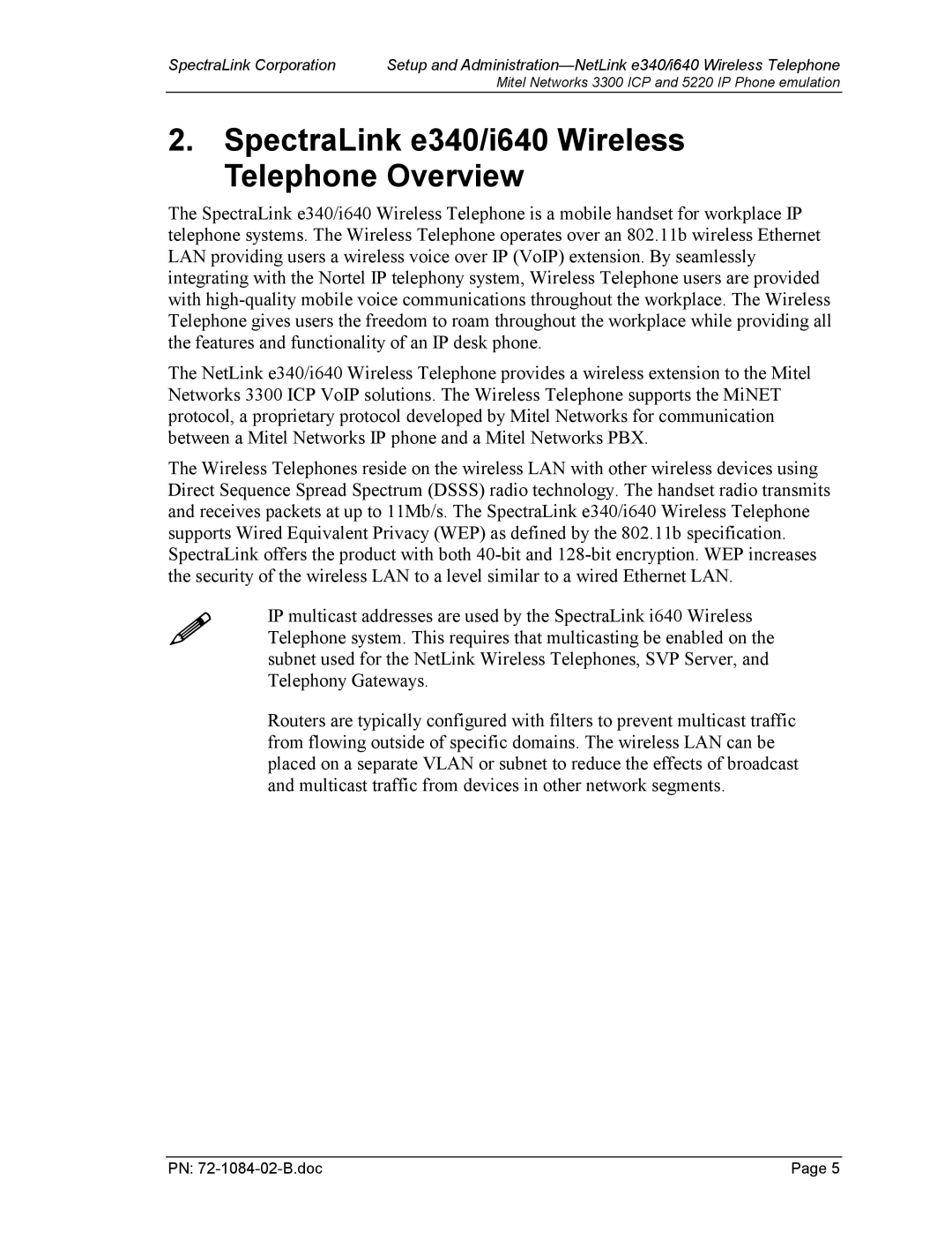 TDK 3300 ICP manual SpectraLink e340/i640 Wireless Telephone Overview 