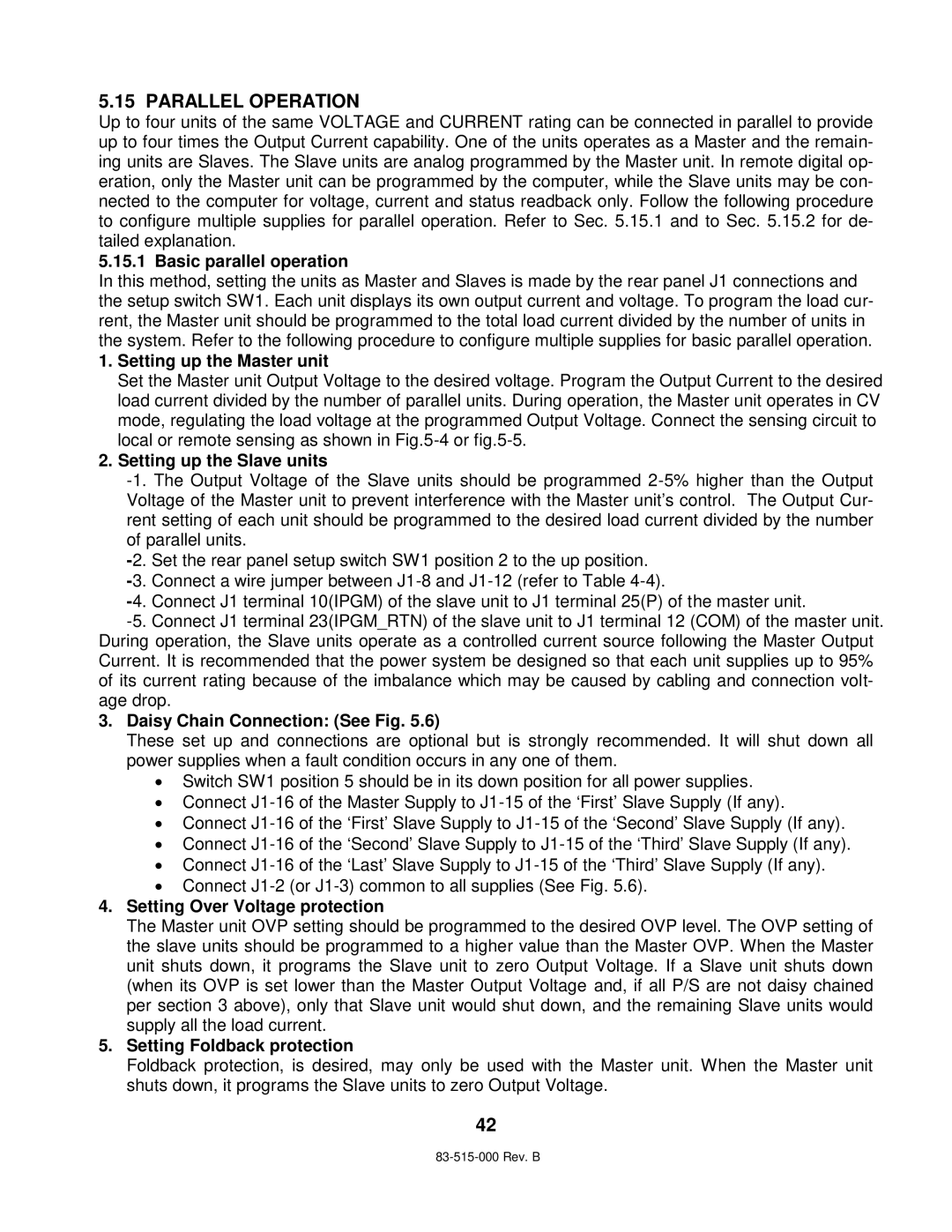 TDK 5KW technical manual Parallel Operation 