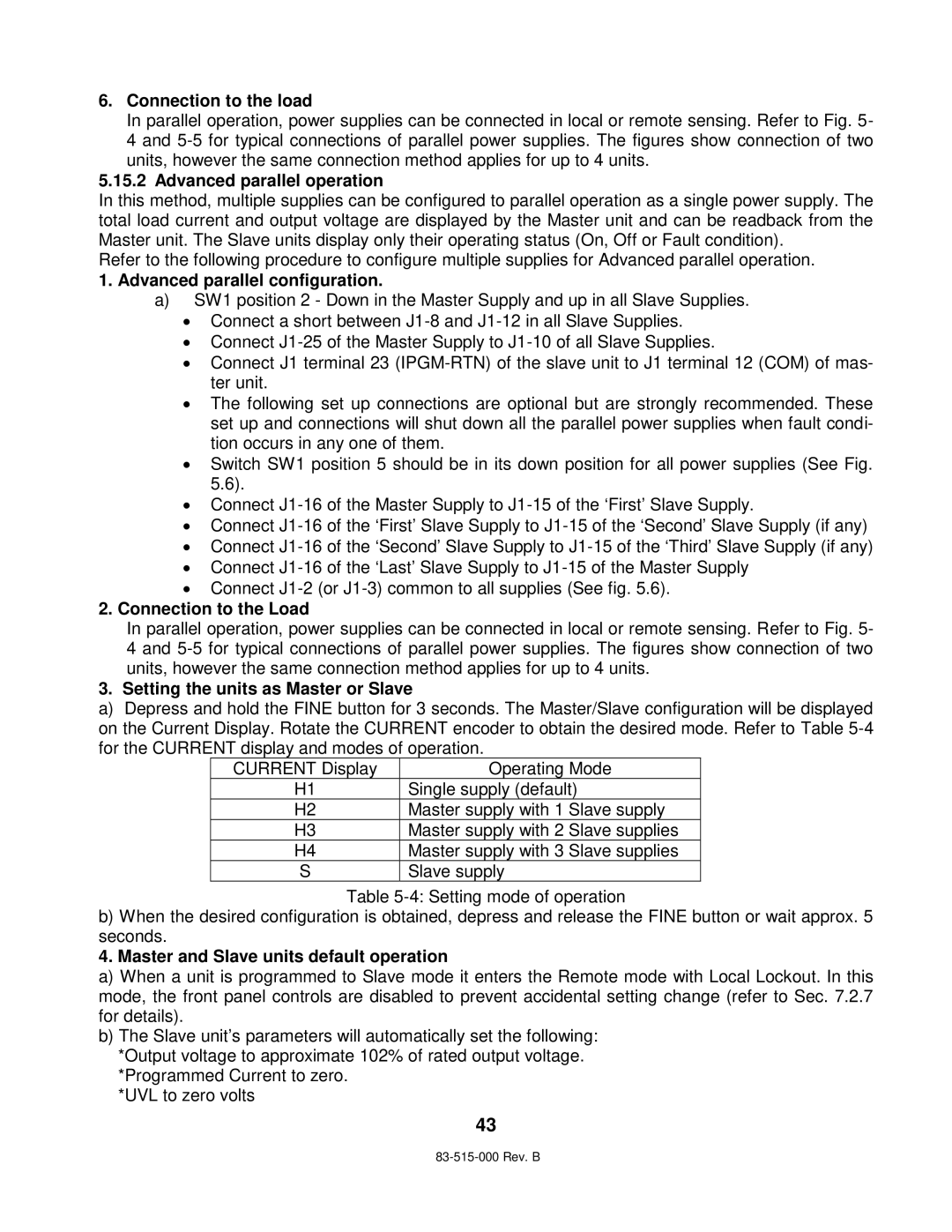 TDK 5KW technical manual Connection to the load, Advanced parallel operation, Advanced parallel configuration 