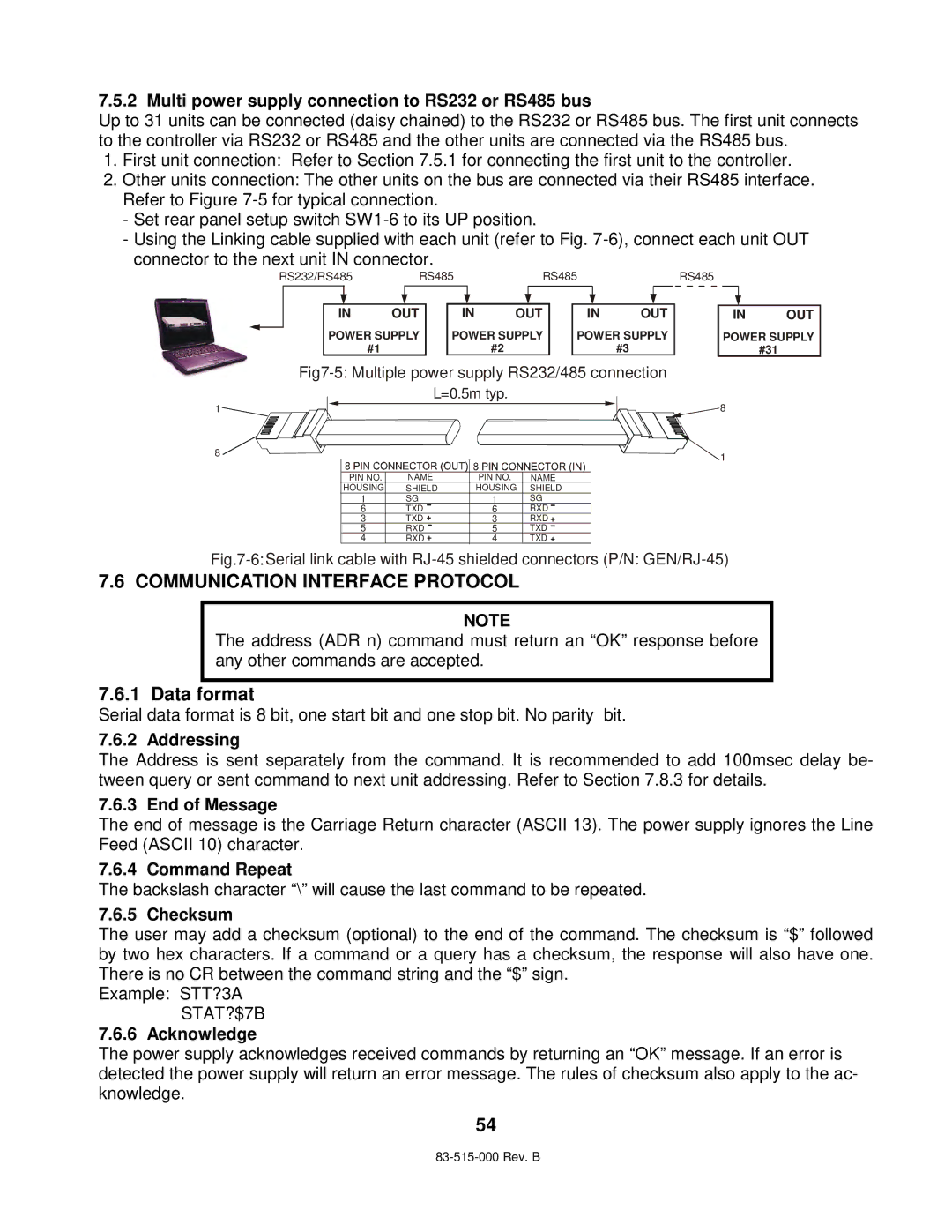 TDK 5KW technical manual Communication Interface Protocol 