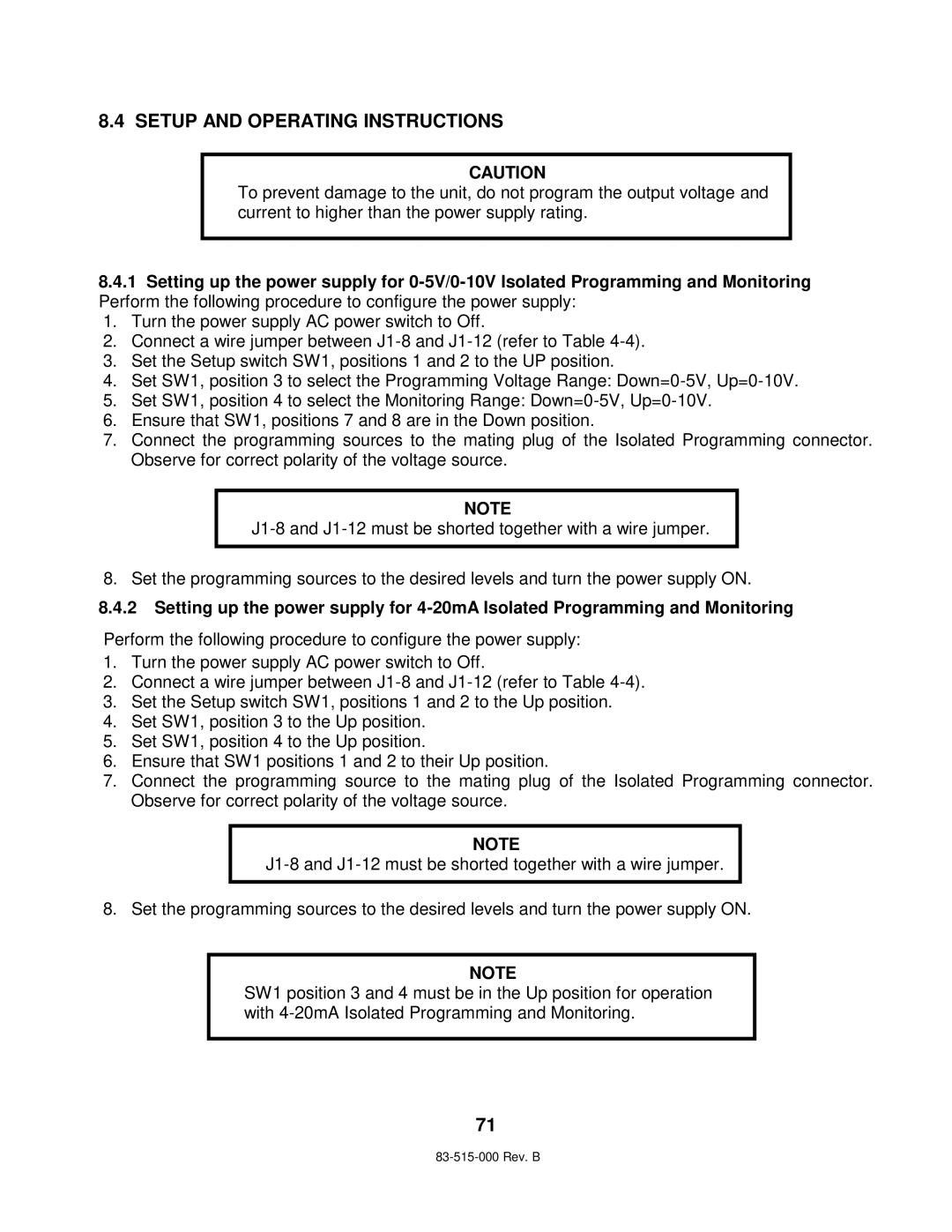 TDK 5KW technical manual Setup and Operating Instructions 