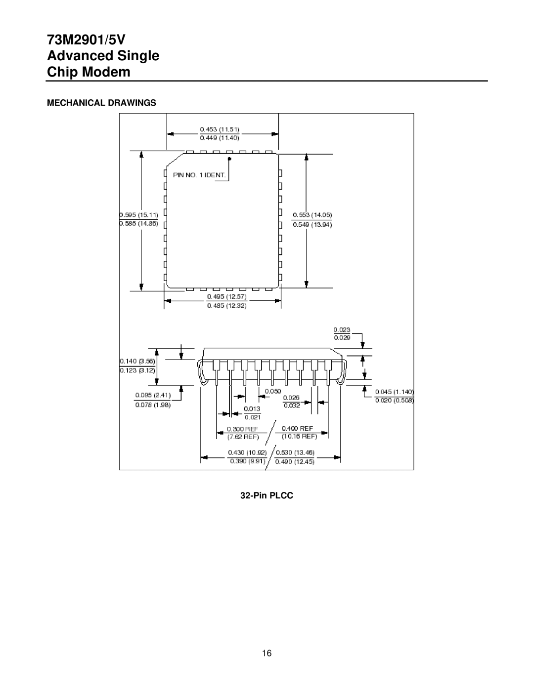 TDK 73M2901/5V manual Mechanical Drawings 