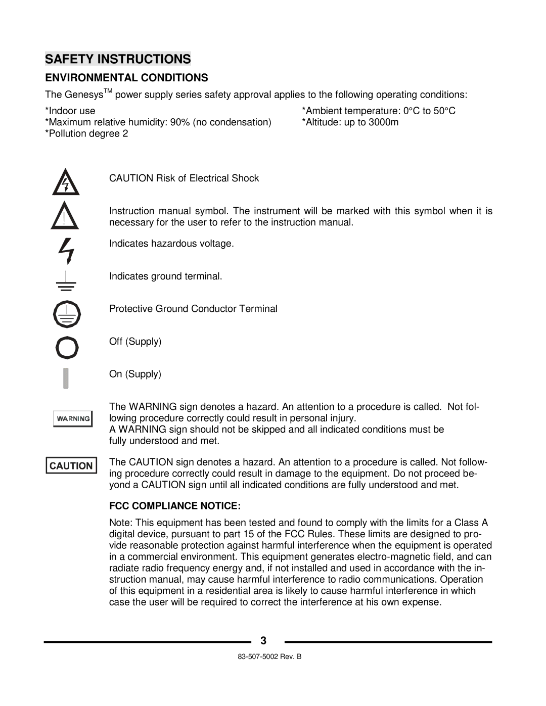 TDK 750W HALF RACK technical manual Safety Instructions 