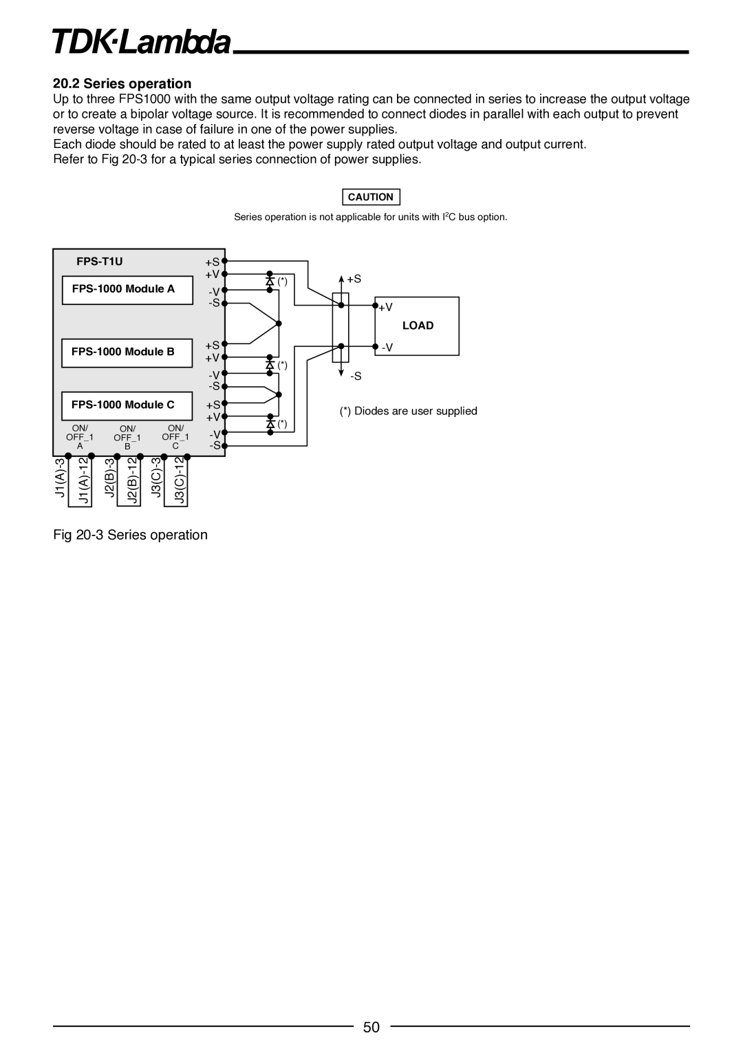 TDK FPS1000-24, FPS-T1U, FPS1000-12, FPS-S1U, FPS1000-48, FPS1000-32 manual Series operation 