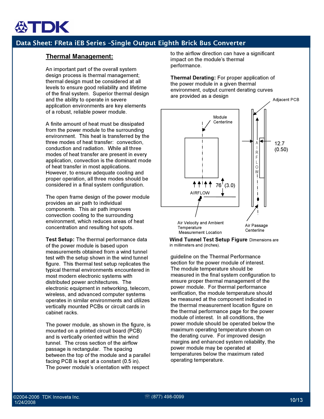 TDK FReta Series manual Thermal Management 