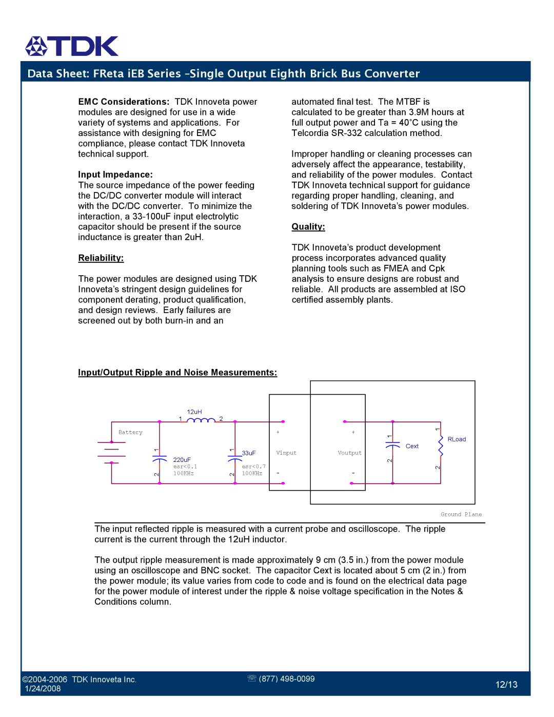 TDK FReta Series manual 12/13 