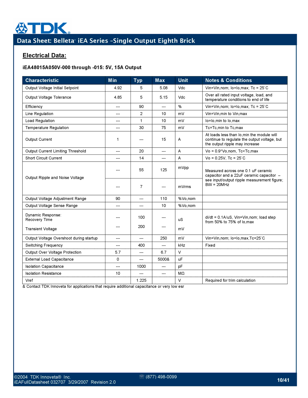 TDK iEA Series manual 10/41 