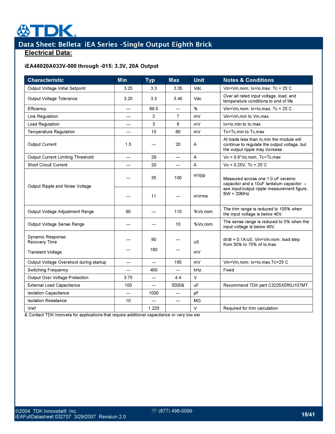 TDK iEA Series manual 15/41 