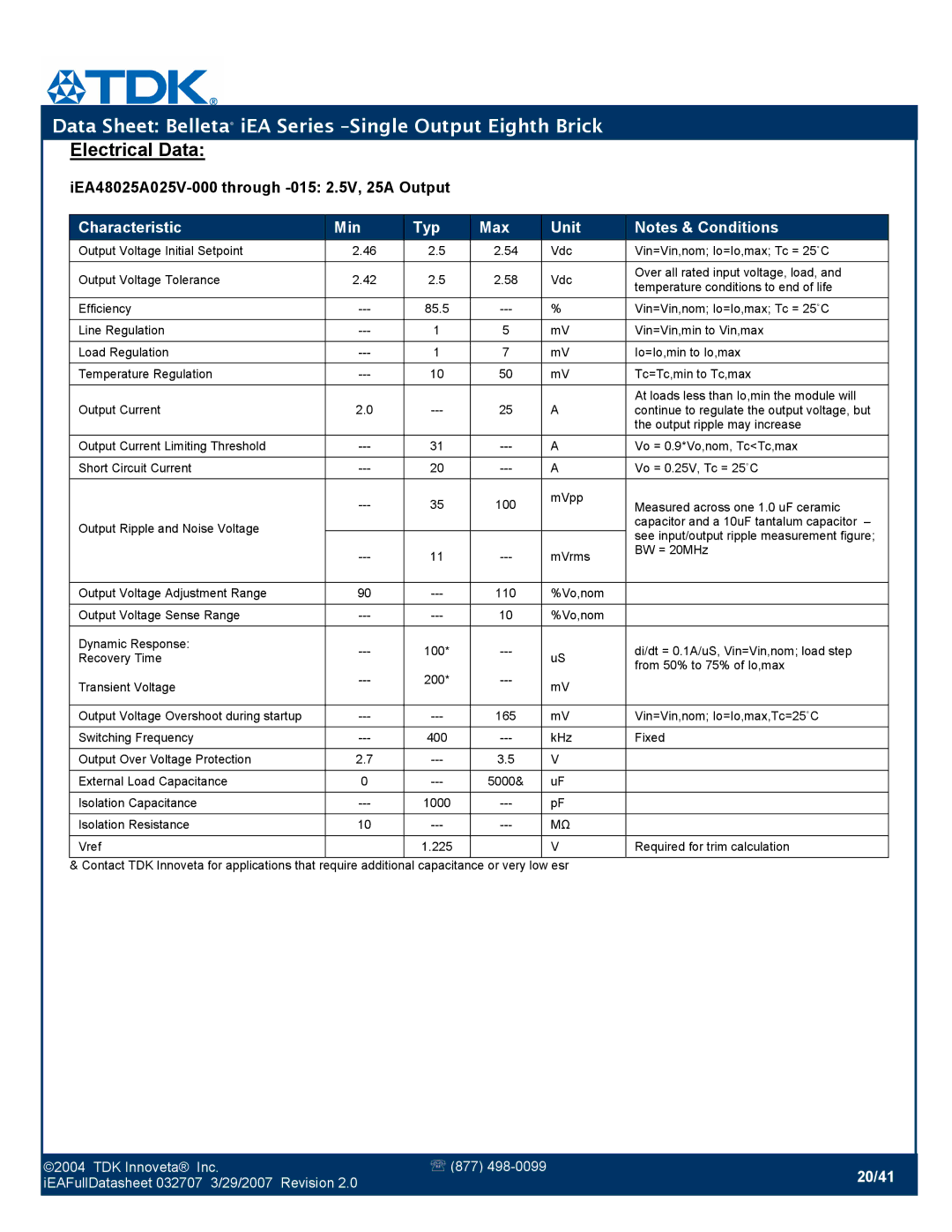 TDK iEA Series manual 20/41 