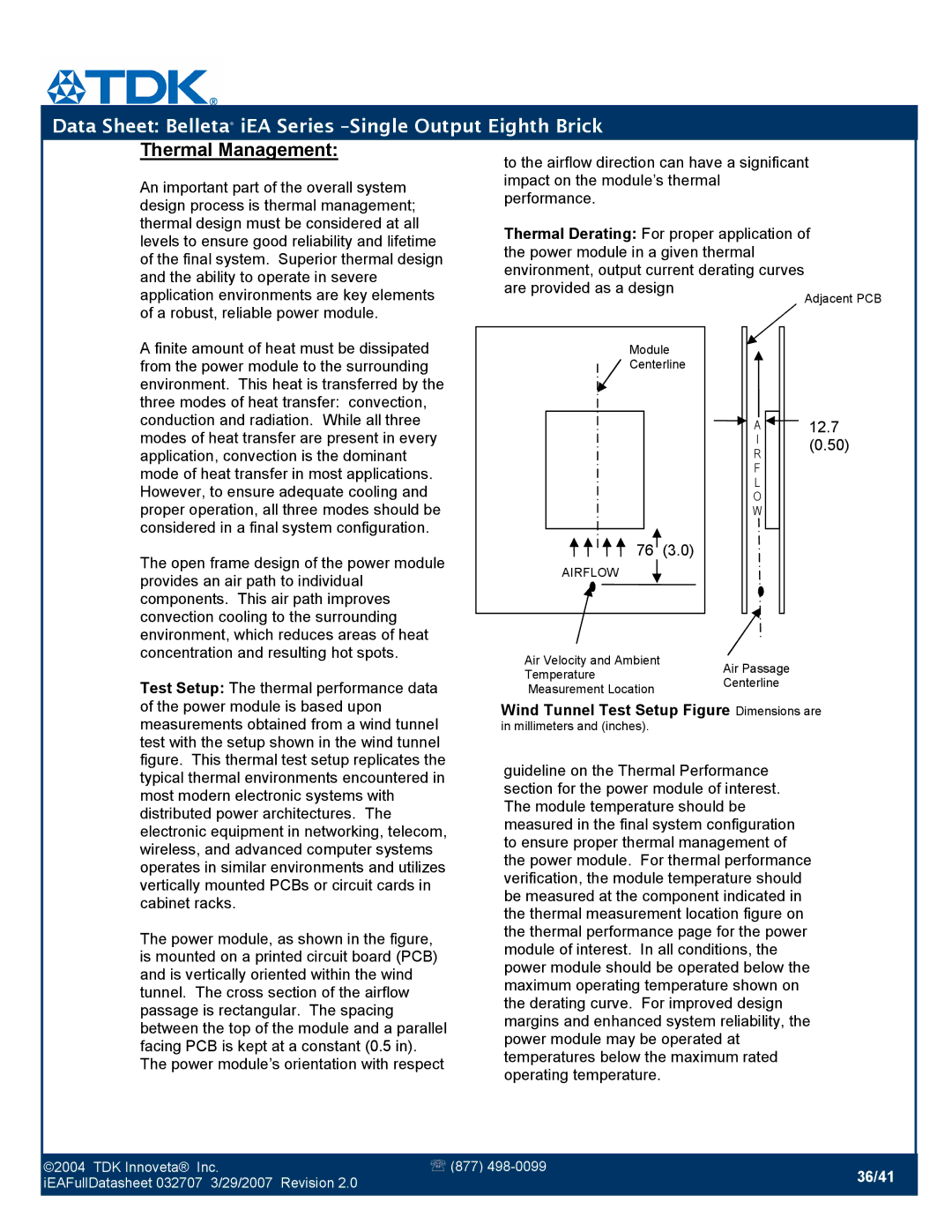 TDK iEA Series manual Thermal Management 