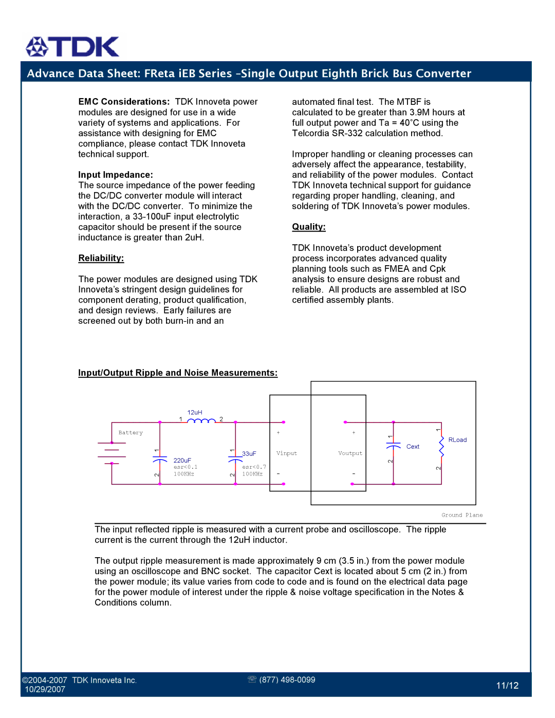 TDK iEB Series manual 11/12 