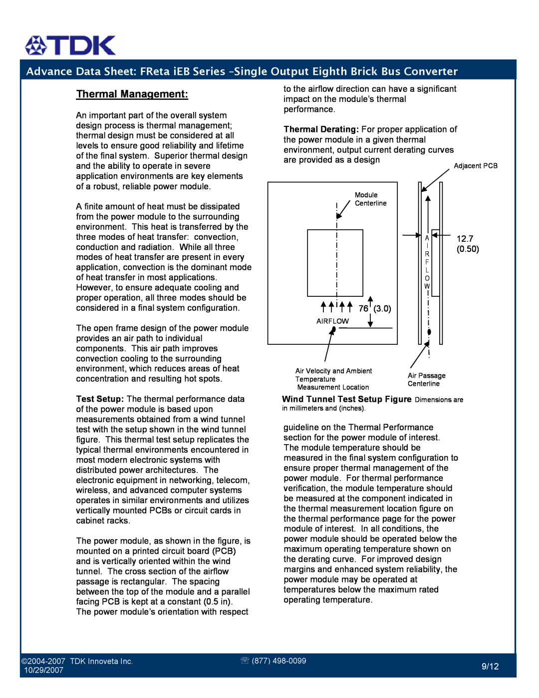 TDK iEB Series manual Thermal Management, 9/12 