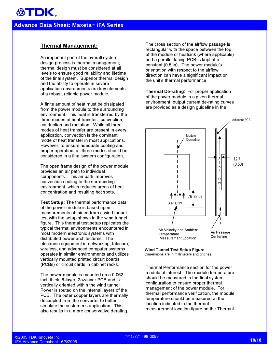 TDK iFA Series manual Thermal Management 