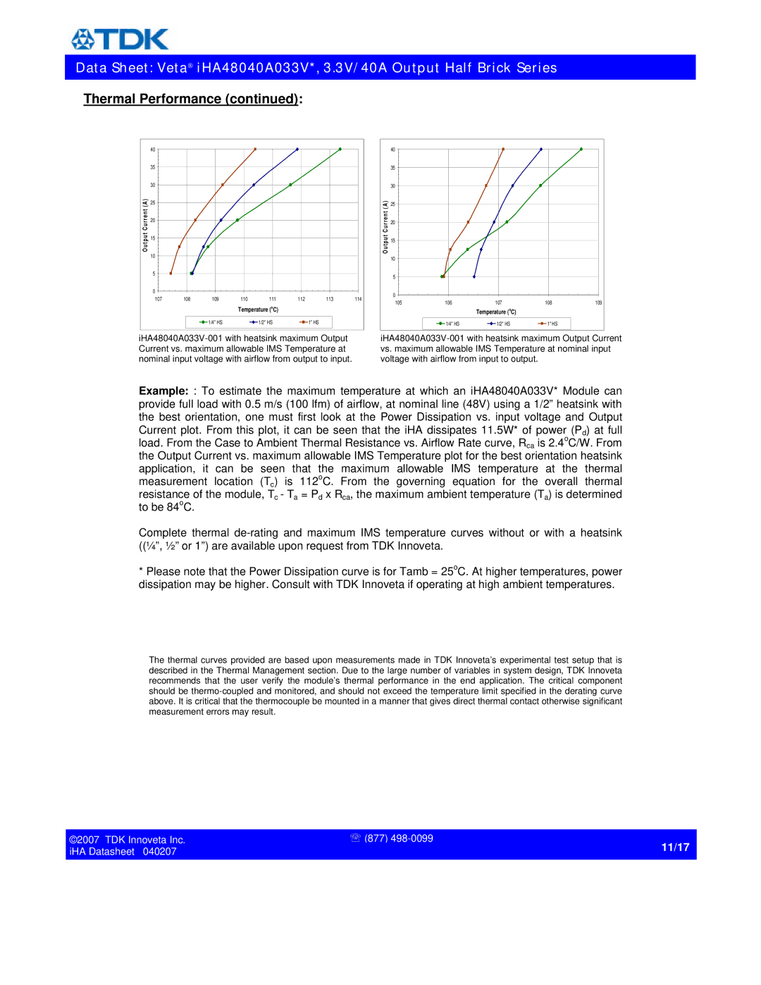 TDK iHA48040A033V* specifications 11/17 