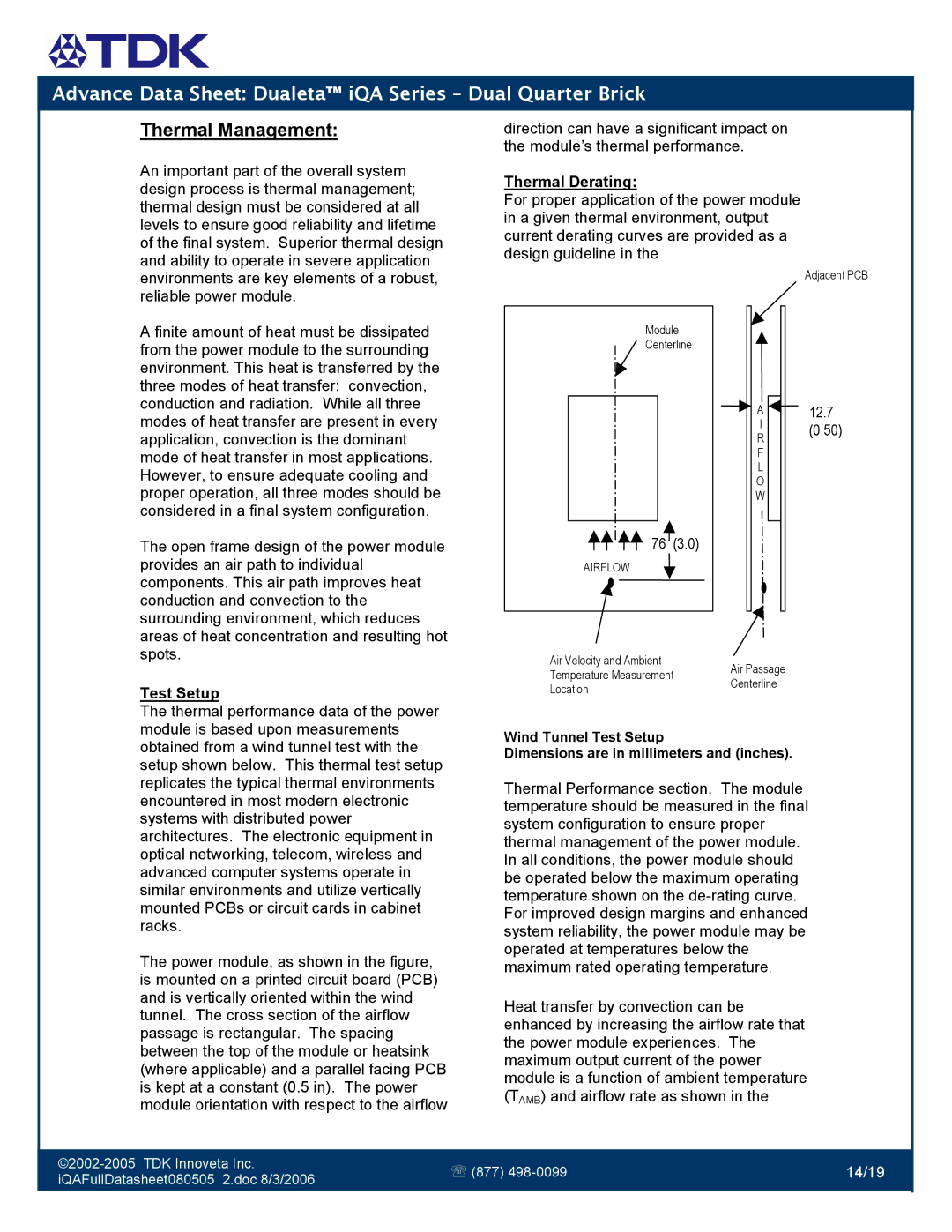 TDK iQA Series manual Thermal Management, Thermal Derating 