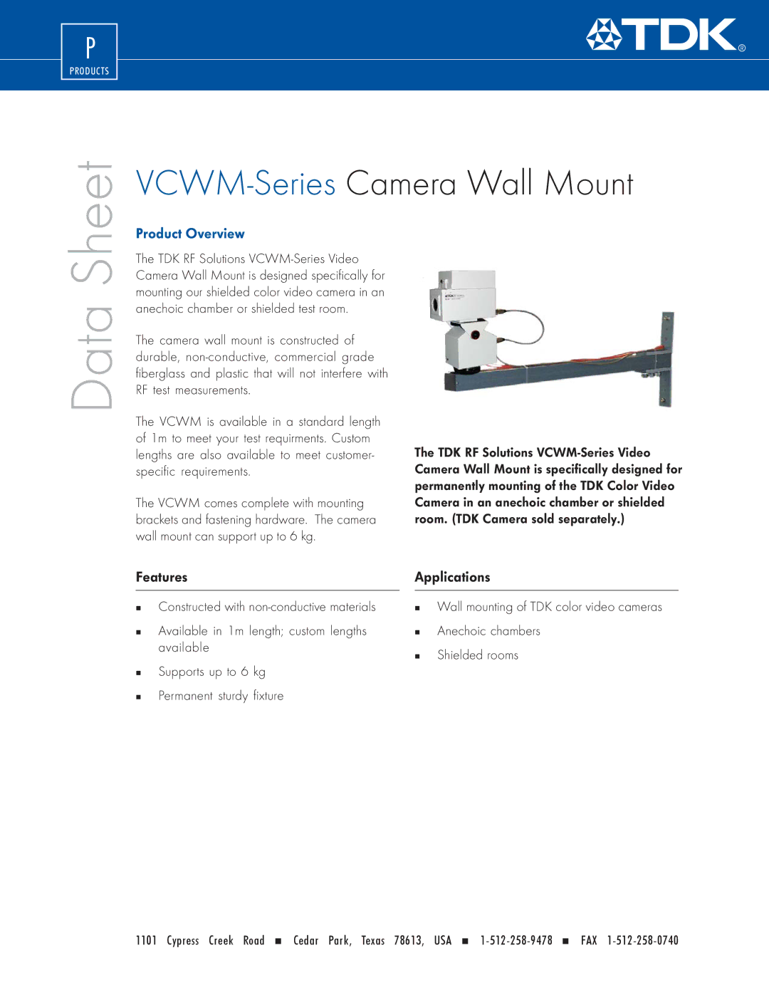 TDK VCWM-150, VCWM Series, VCWM-100 manual Data, Product Overview, Features, Applications 