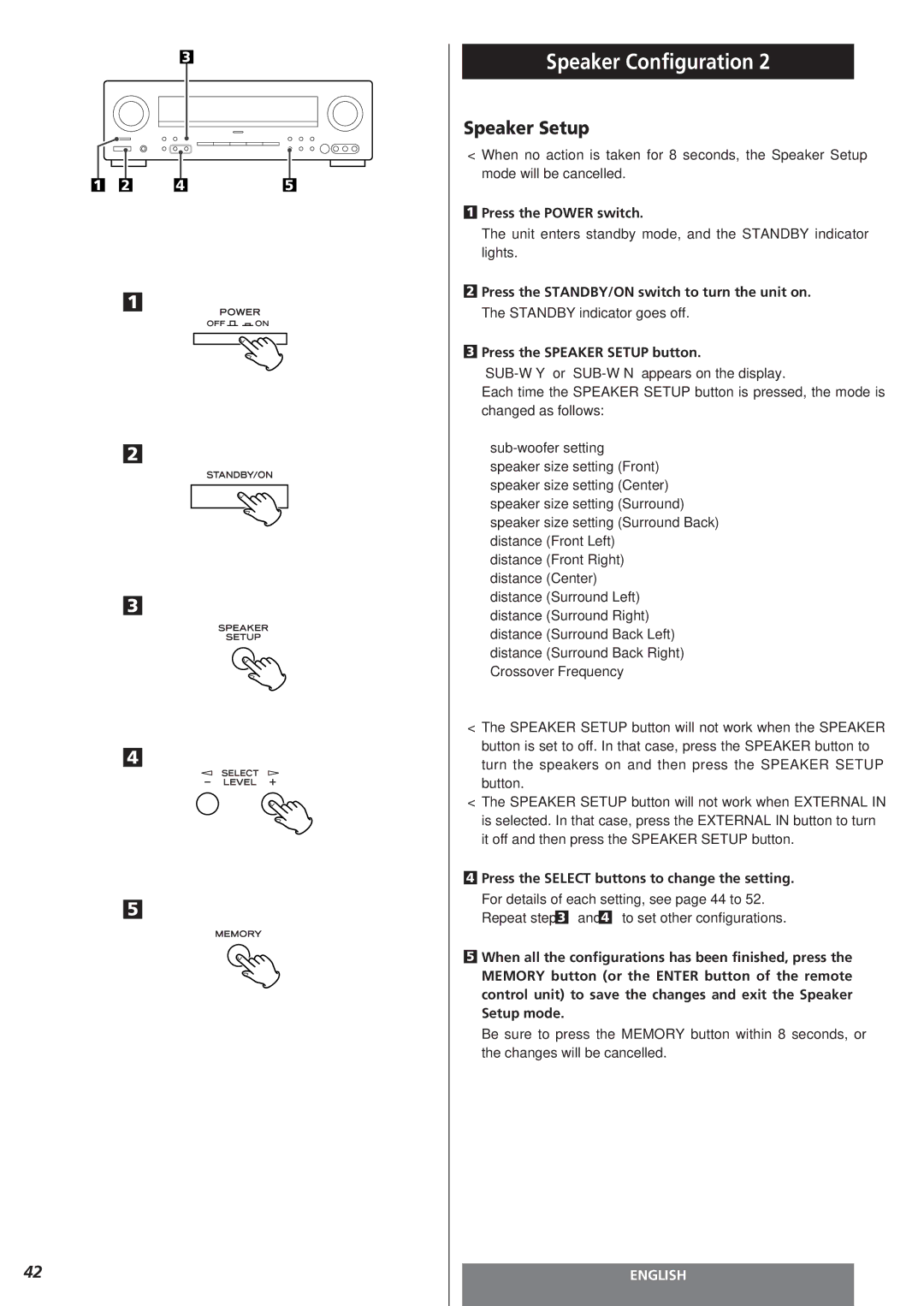 Teac AG-15D owner manual Press the Power switch, Unit enters standby mode, and the Standby indicator lights 