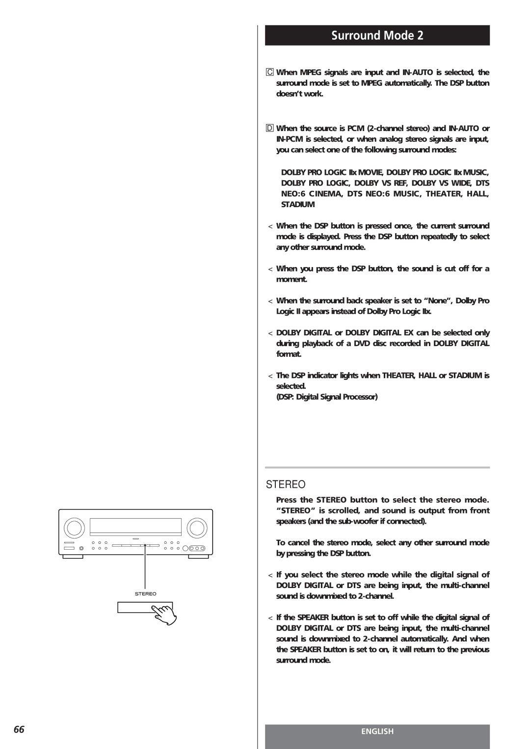 Teac AG-15D owner manual Stereo 