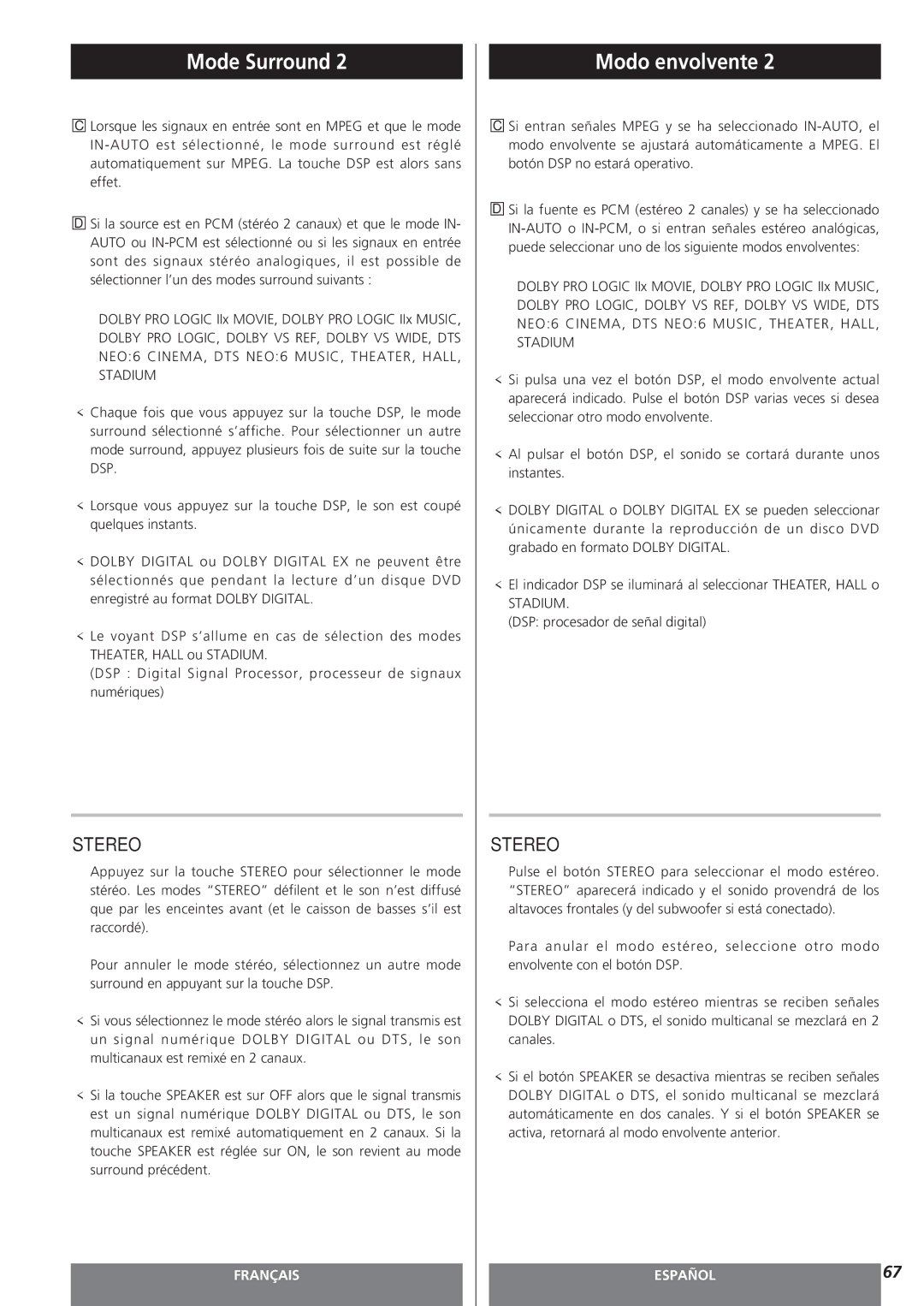 Teac AG-15D owner manual DSP procesador de señal digital 