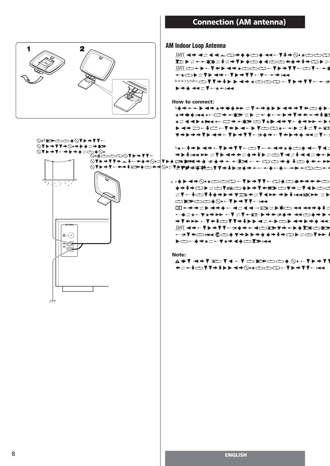 Teac AG-15D owner manual Connection AM antenna, AM Indoor Loop Antenna, How to connect 