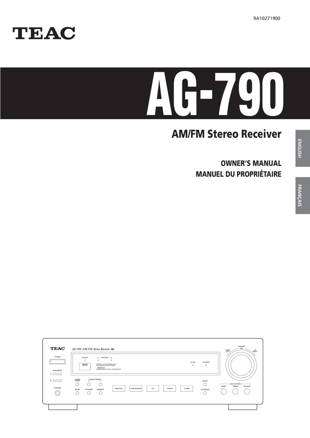 Teac AG-790 owner manual 9A10271900 