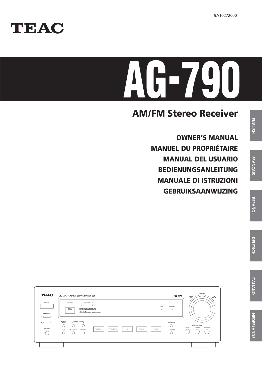 Teac AG-790 owner manual 9A10272000 