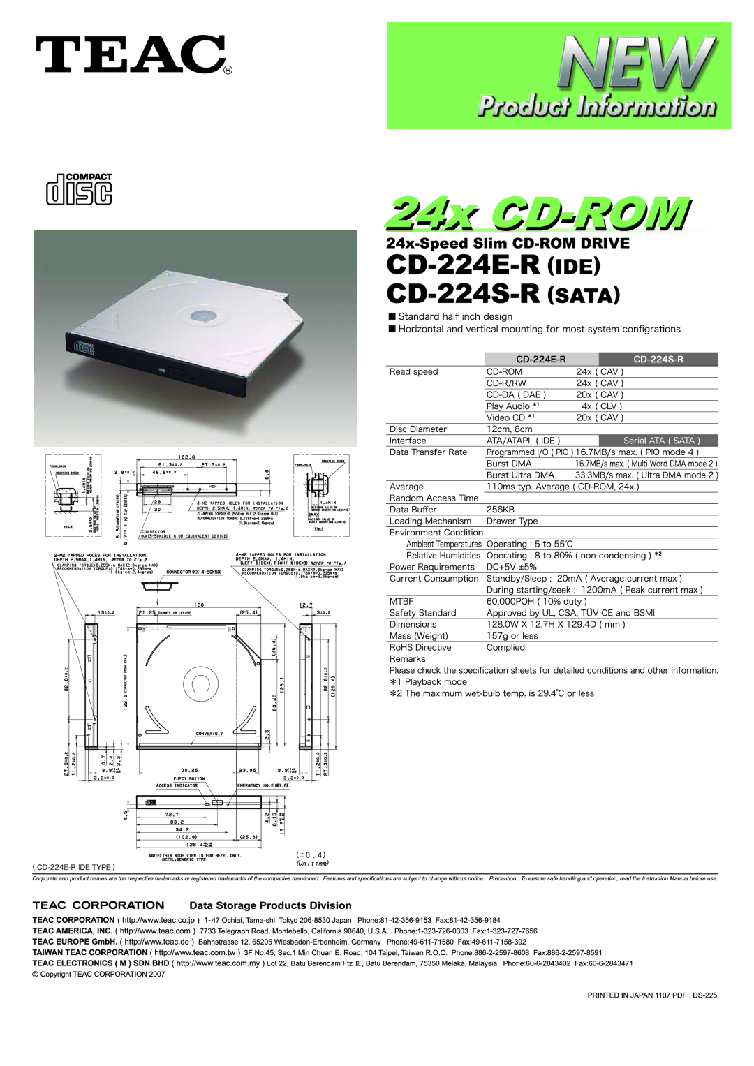 Teac CD-224E-R, CD-224S-R manual 