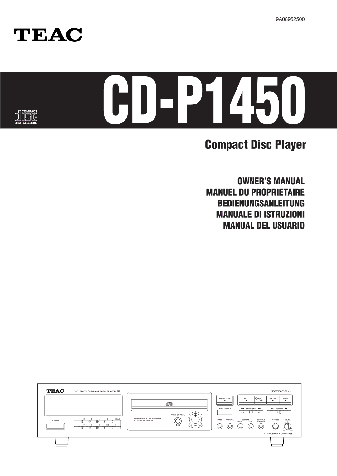 Teac CD-P140 owner manual ? CD-P1450 