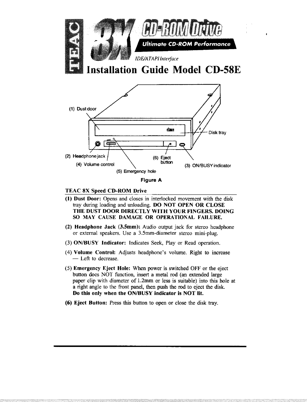 Teac CD58E manual 