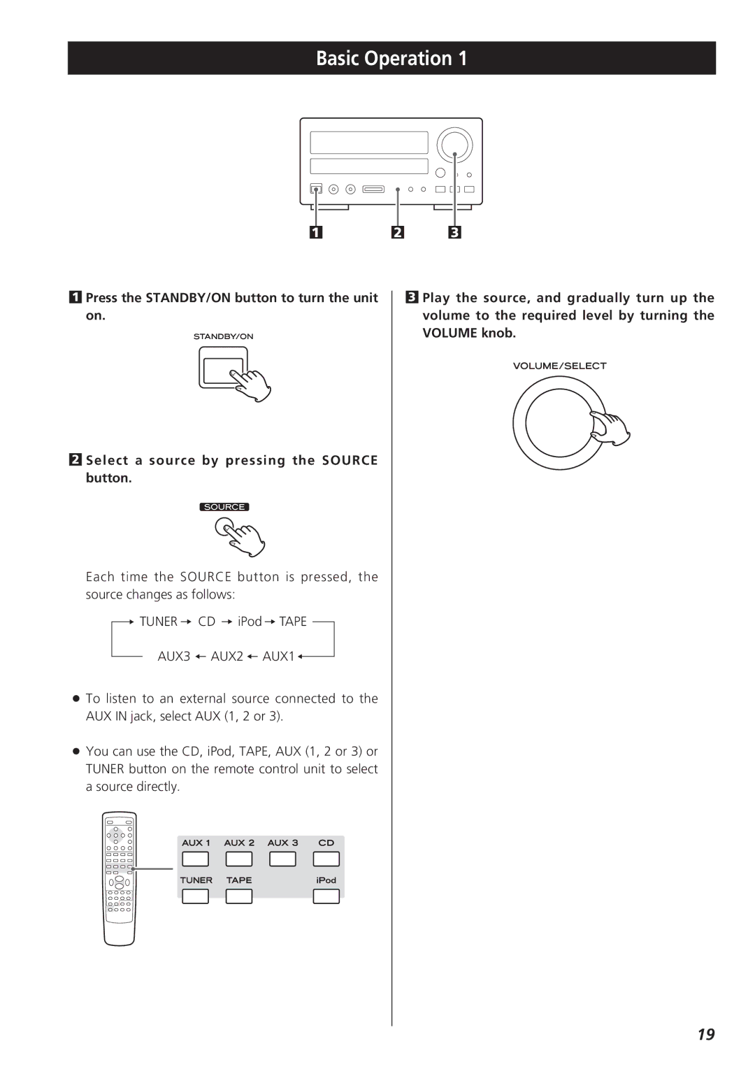 Teac CR-H227I owner manual Basic Operation 