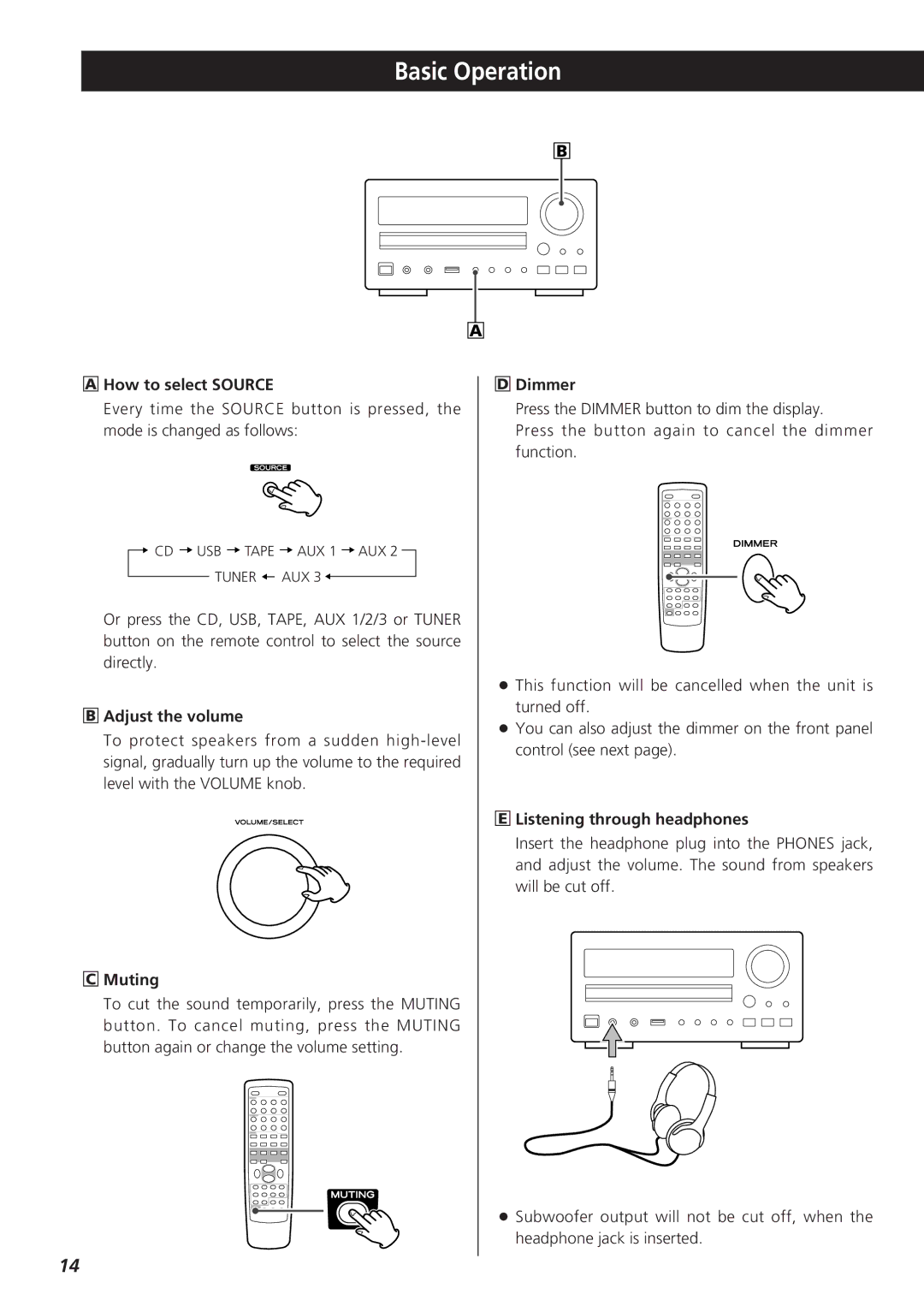 Teac CR-H255 owner manual Basic Operation 