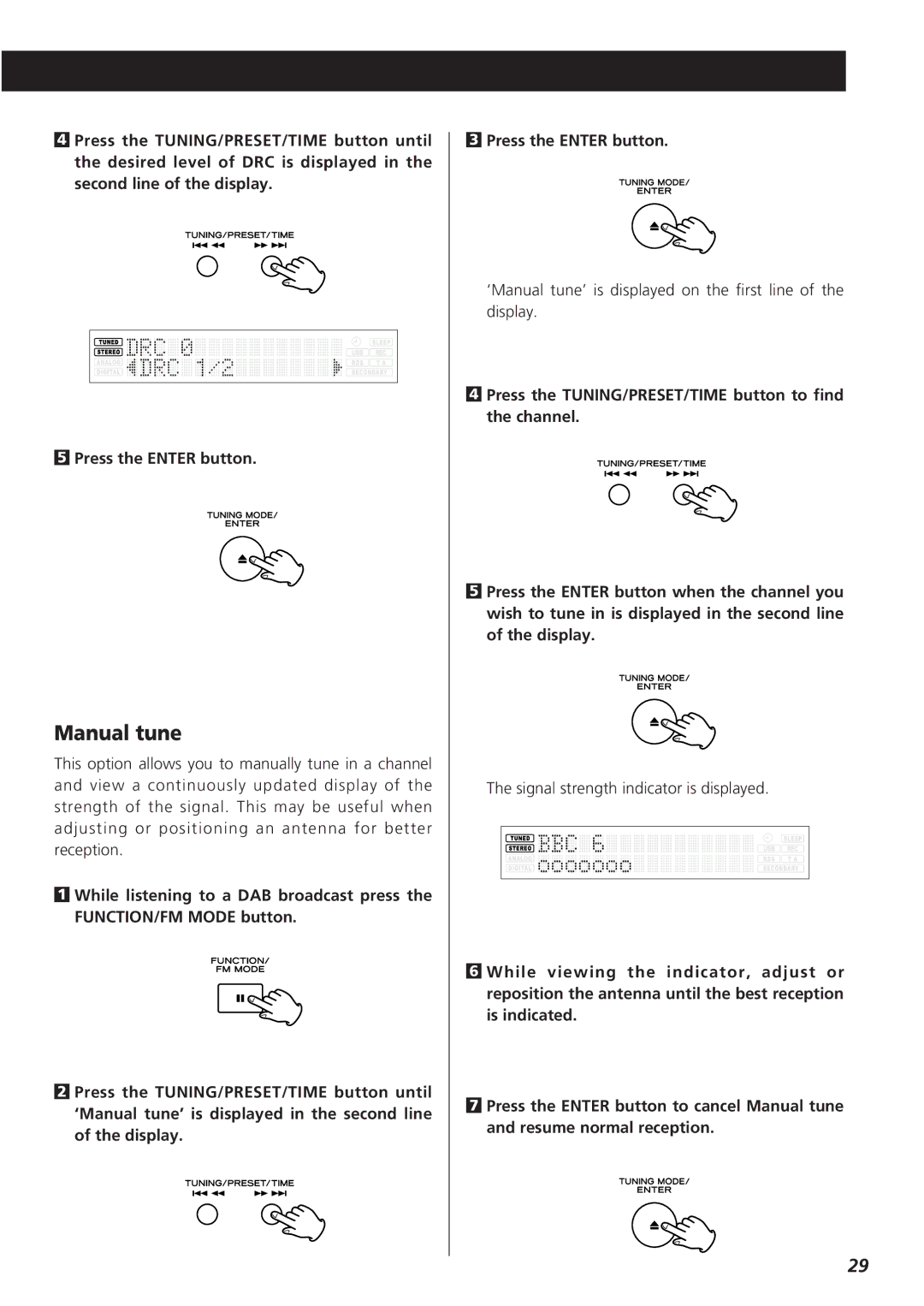 Teac CR-H255 owner manual Manual tune 