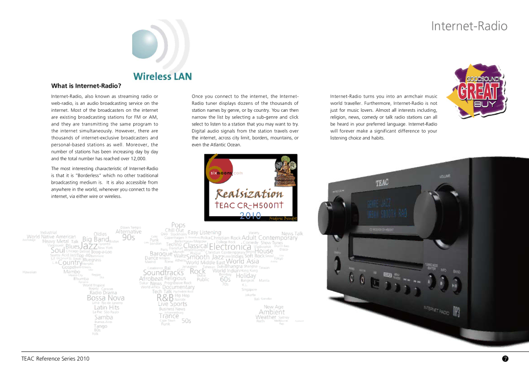 Teac CR-H500NT, PD-H380, H338i, AG-H600NT manual What is Internet-Radio? 