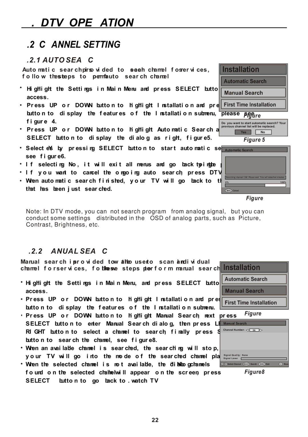 Teac CT-W32ID owner manual Channel Setting, Auto Search, Manual Search 