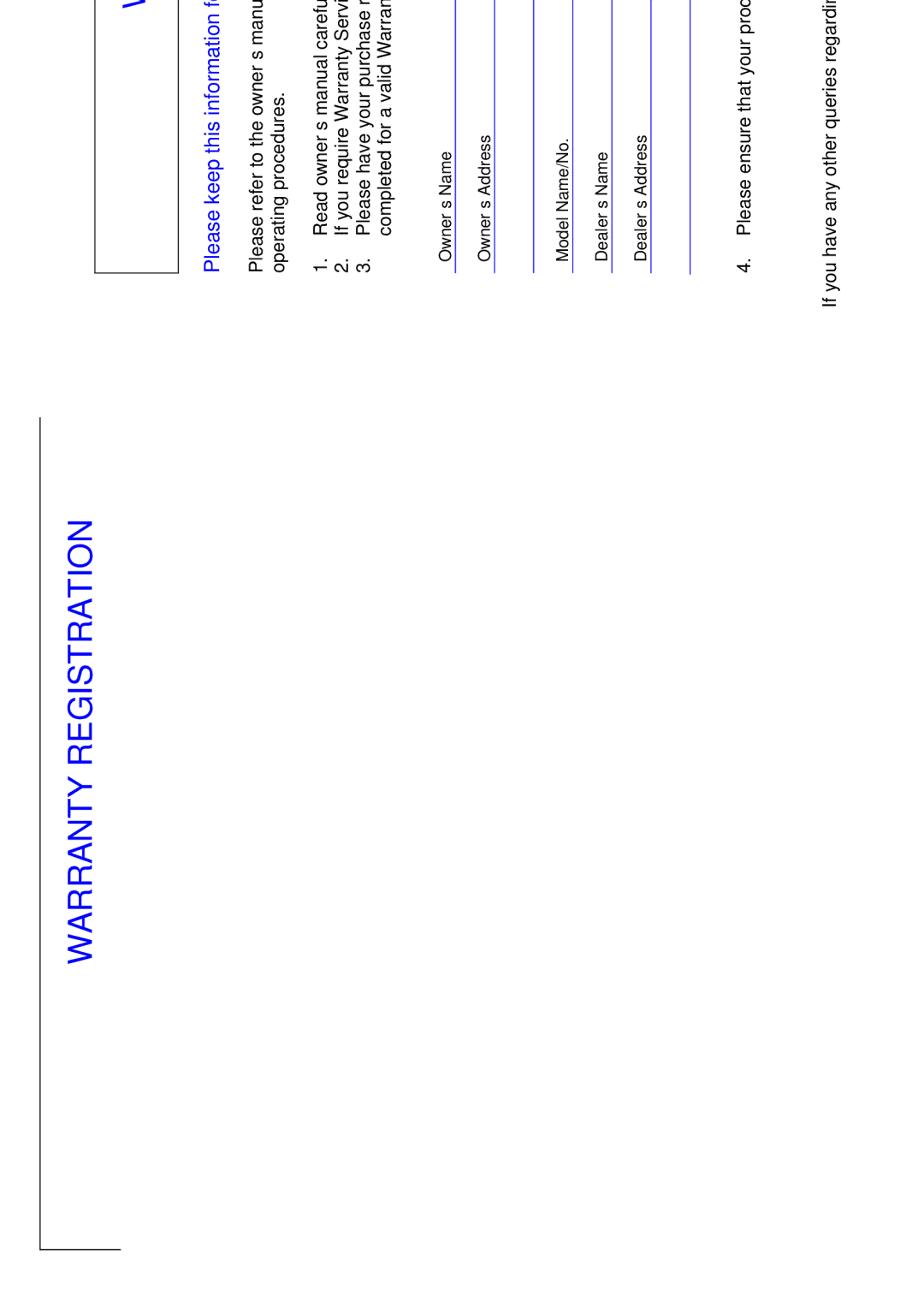 Teac CT-W32ID owner manual Warranty Procedures 