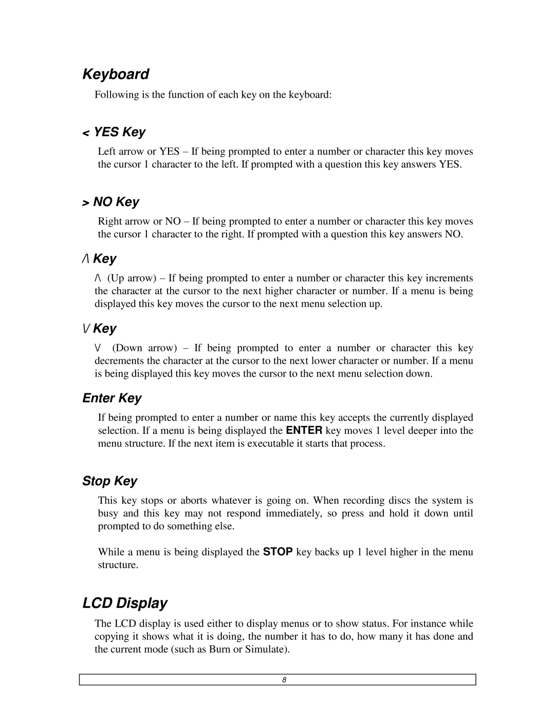 Teac DVDPublisher/2 user manual Keyboard, LCD Display 