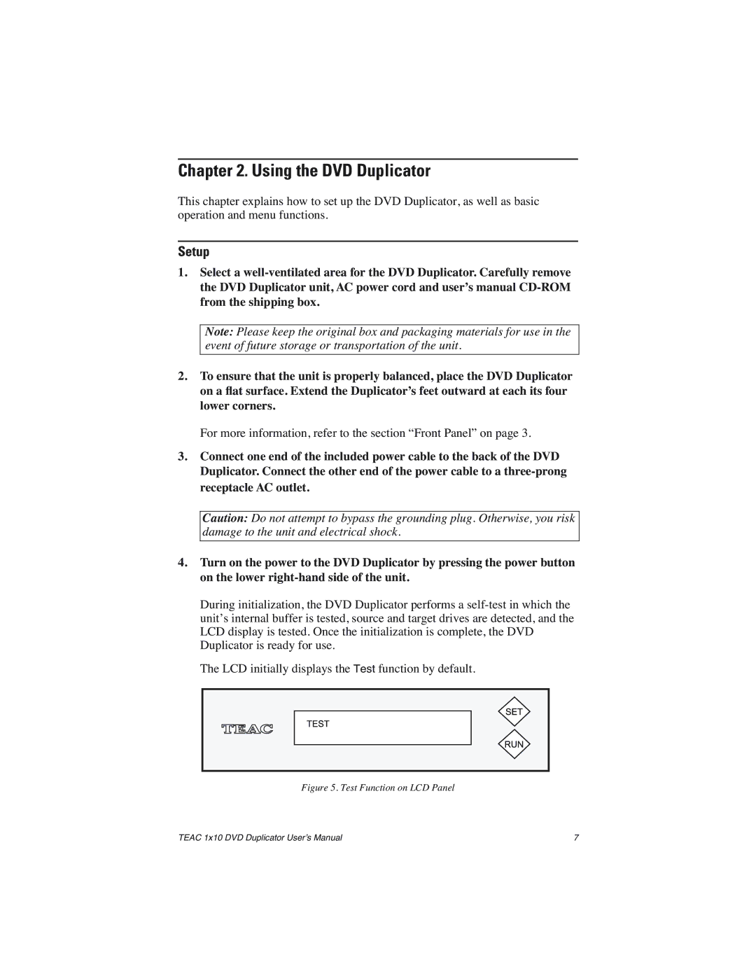 Teac DVW-D110H user manual Using the DVD Duplicator, Setup 