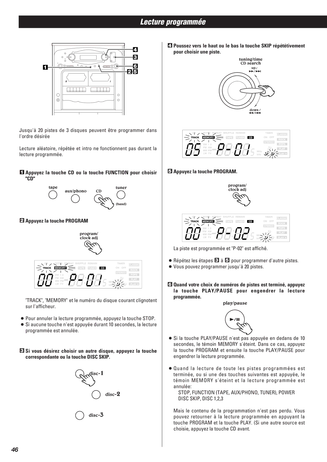 Teac Gf-680 owner manual Lecture programmée 