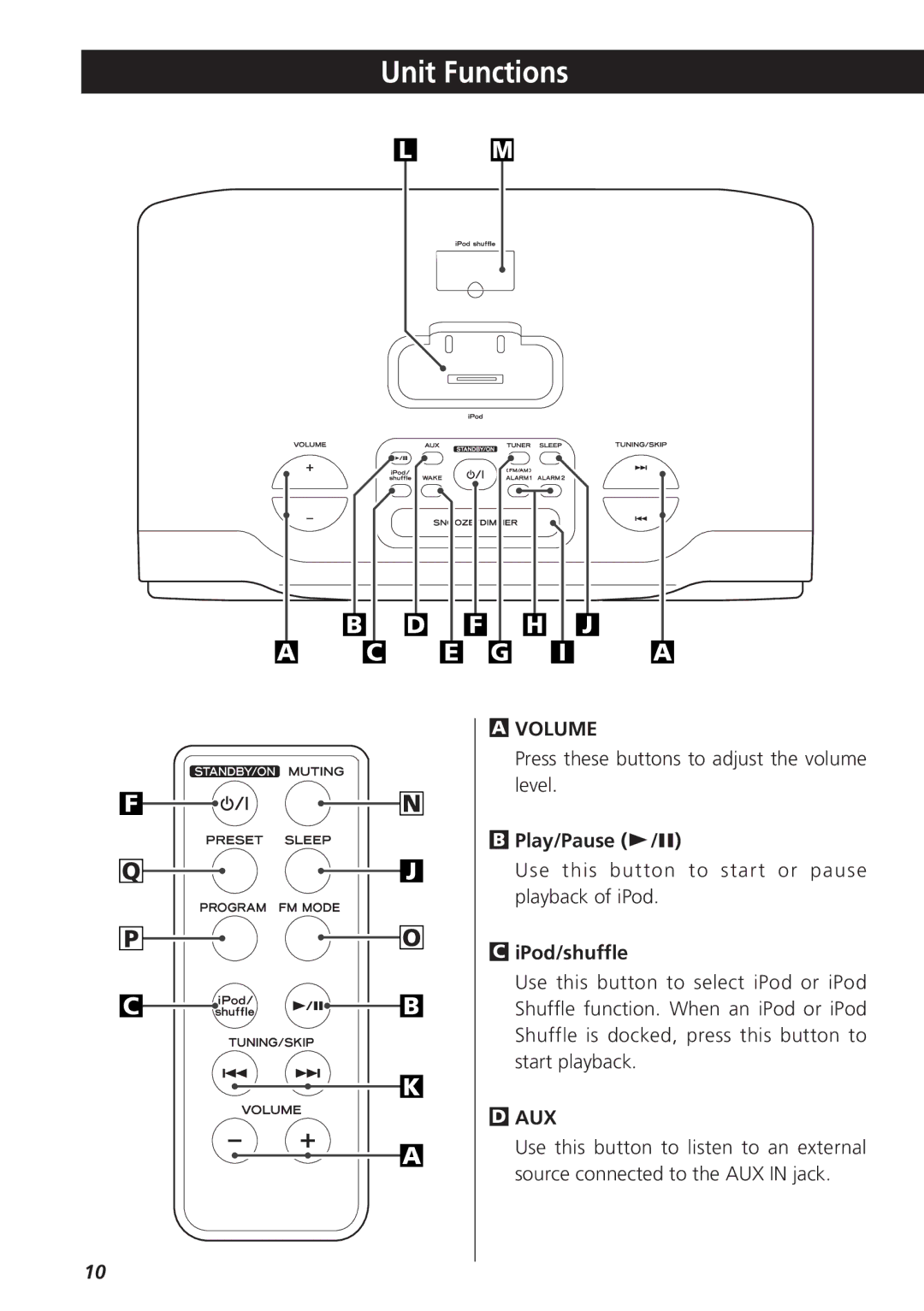 Teac GR-7i owner manual Unit Functions, Volume 