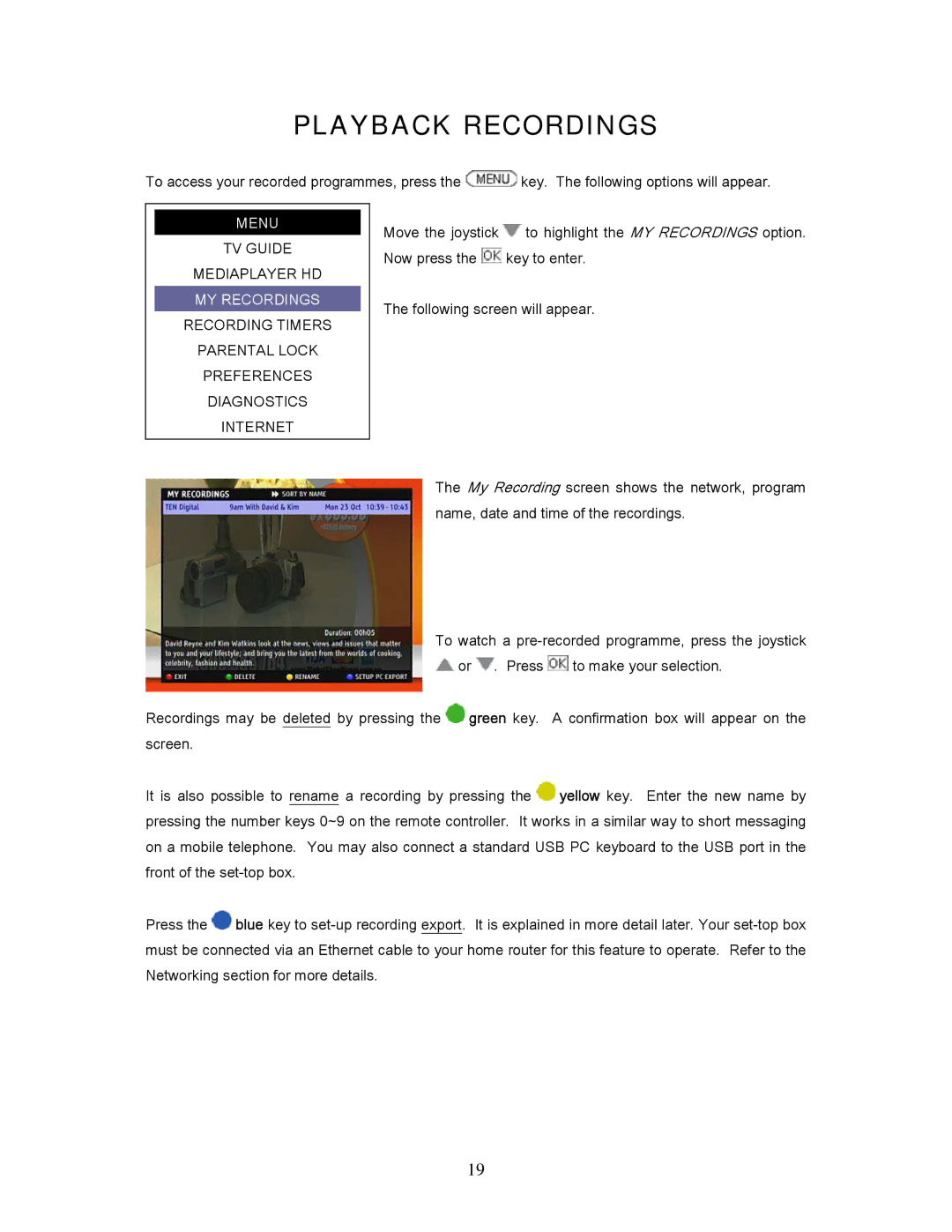 Teac 7250, HDRM user manual Playback Recordings 