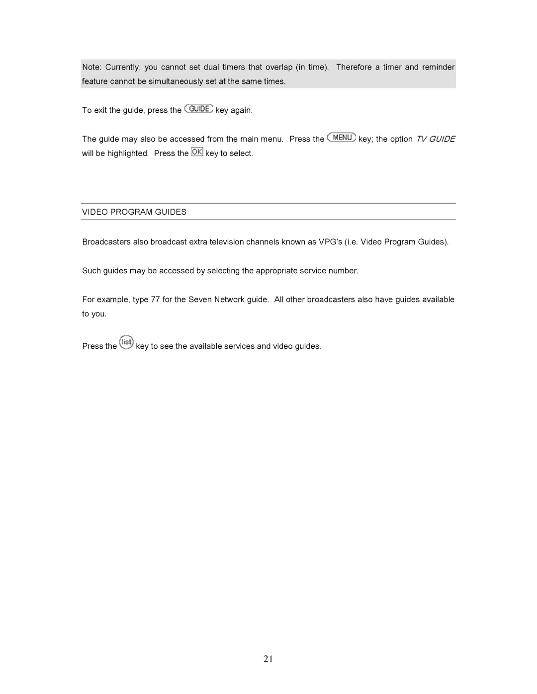 Teac 7250, HDRM user manual Video Program Guides 