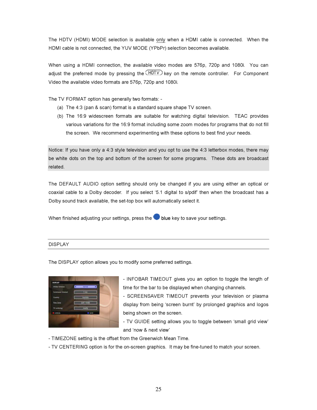 Teac 7250, HDRM user manual Display 