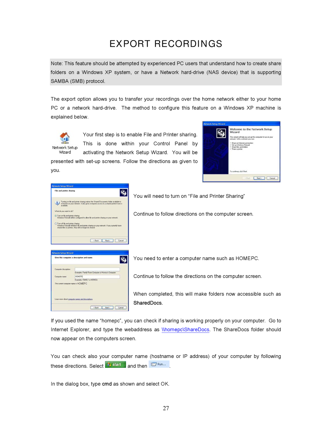 Teac 7250, HDRM user manual Export Recordings, SharedDocs 