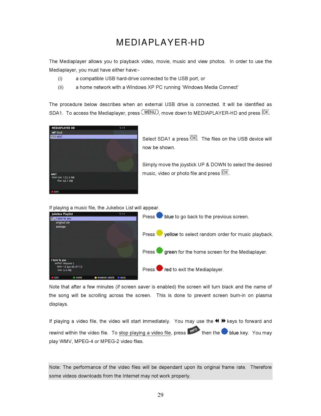 Teac 7250, HDRM user manual Mediaplayer-Hd 