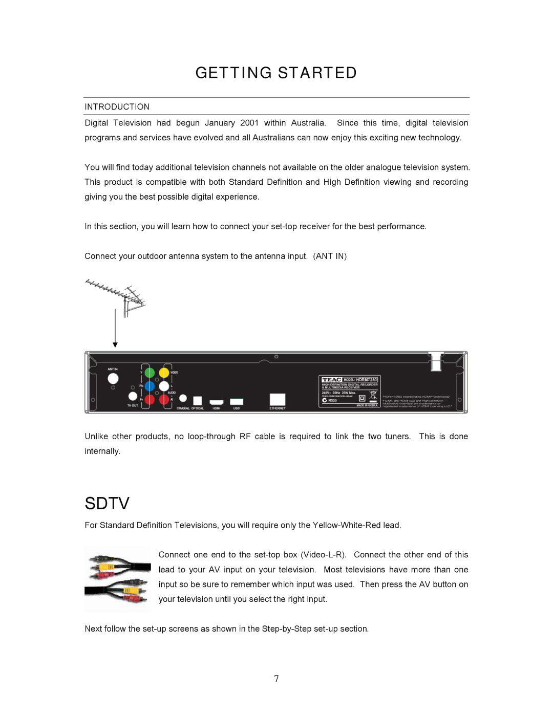 Teac 7250, HDRM user manual Getting Started, Introduction 