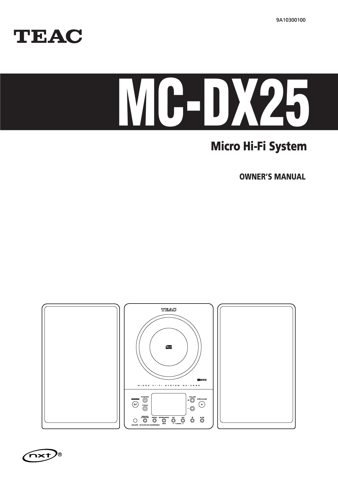 Teac MC-DX25 owner manual Micro Hi-FiSystem 