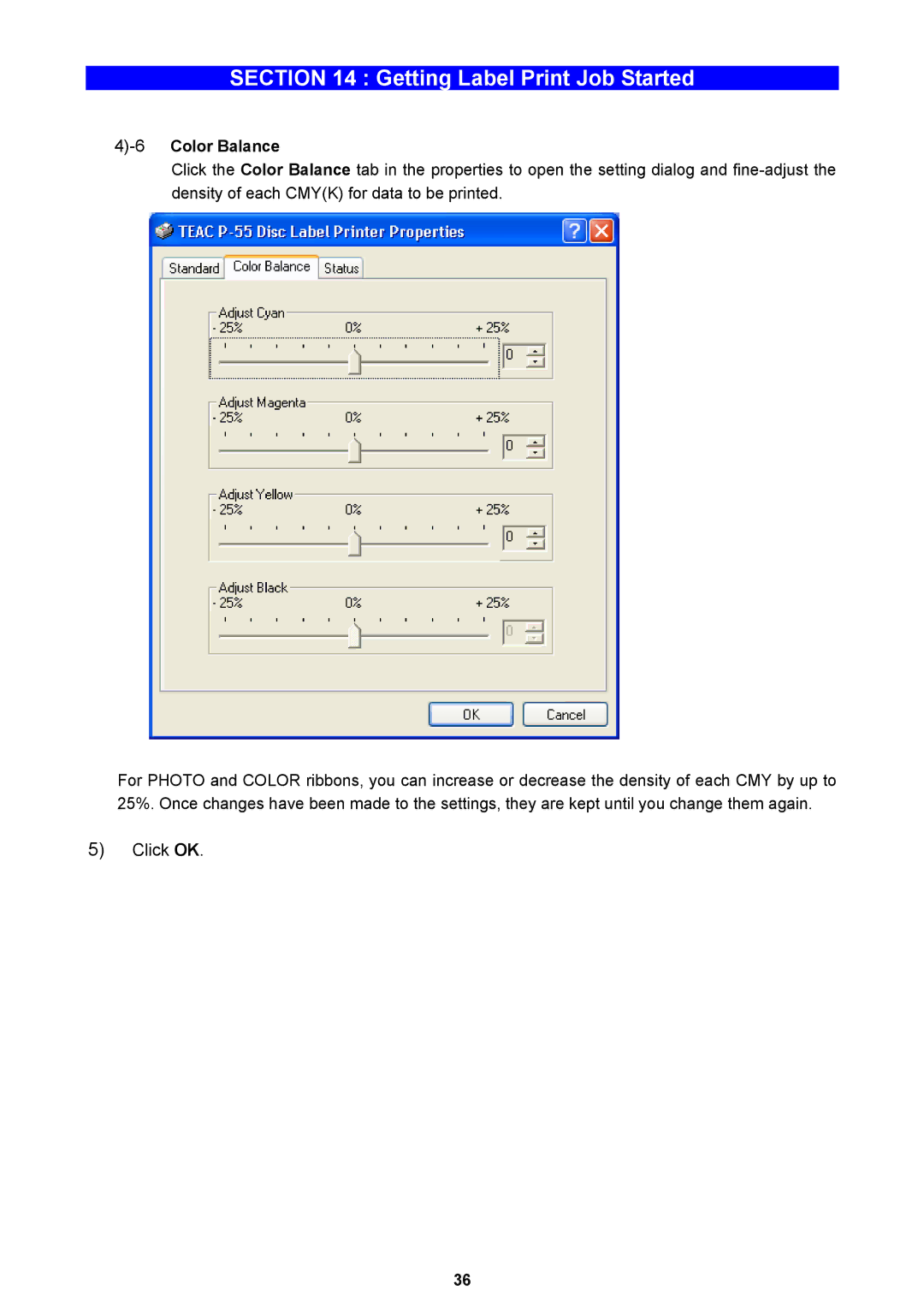 Teac P-55 instruction manual Click OK 